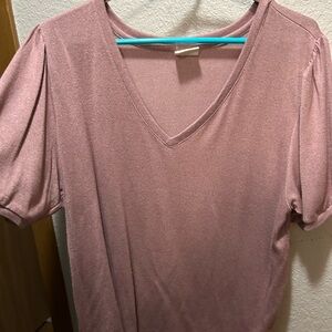 Mod Ref Dusty Pink V-Neck Knit Blouse